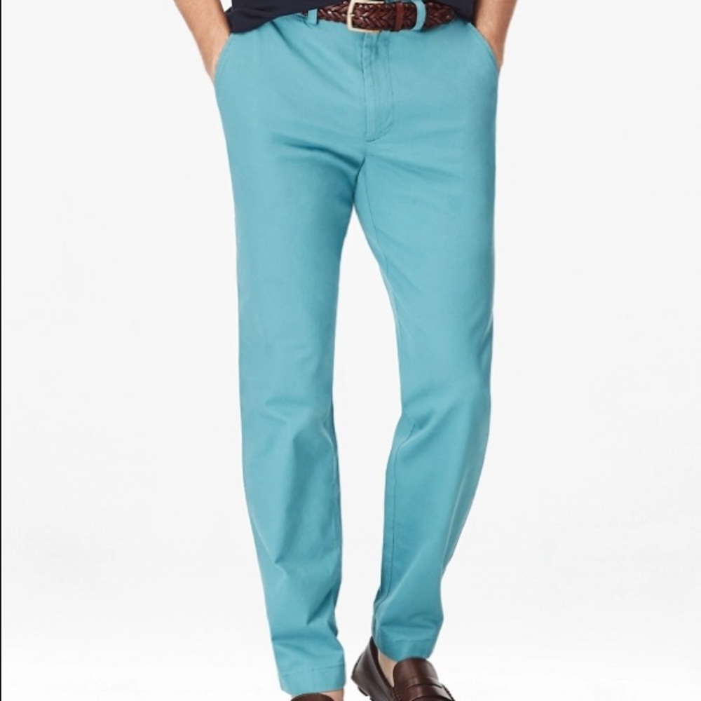 Brooks Brothers Clark-Fit Cotton Chinos Aqua blue